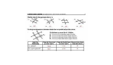 geometry proving lines parallel worksheet