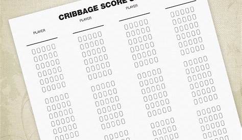 Design 85 of Cribbage Scoring Sheet Printable | indiatallestliving