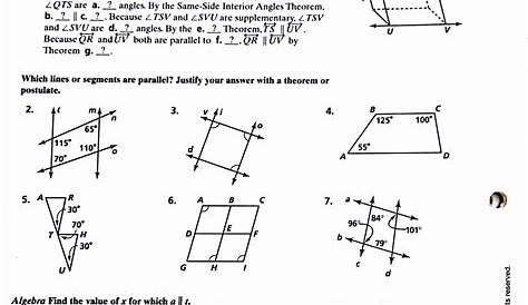 Parallel Lines Proofs Worksheet