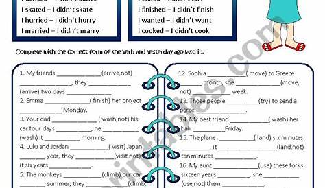 past tense regular verbs - ESL worksheet by sictireala8