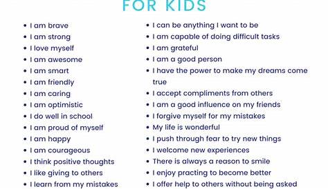 Daily Affirmations for Kids (Free Printable) ~ Mama Refreshed