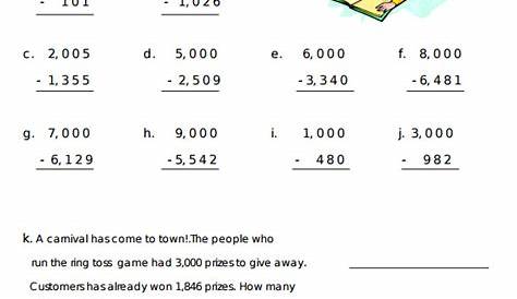 subtraction with zero difficulty worksheet