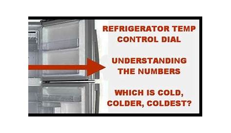 Refrigerator Temperature Control Dial - What Do The Numbers Relate To