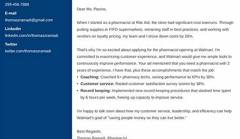 Pharmacist Cover Letter Examples & Templates for 2023