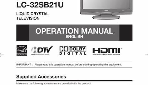 SHARP LC-32SB220U OPERATION MANUAL Pdf Download | ManualsLib