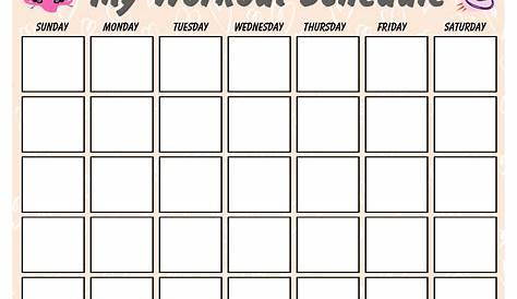 blank workout calendar template