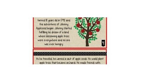 Johnny Appleseed Printable Story by Creating First Class | TpT