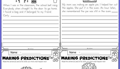 making predictions worksheet 1st grade