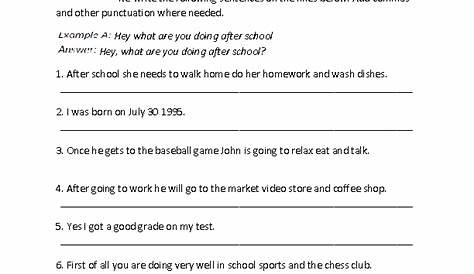 grade 3 commas in addresses worksheet