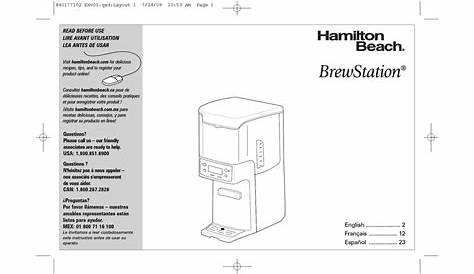 HAMILTON BEACH BREWSTATION INSTRUCTIONS MANUAL Pdf Download | ManualsLib
