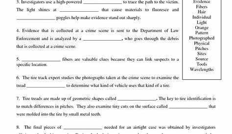 forensic science introduction worksheet