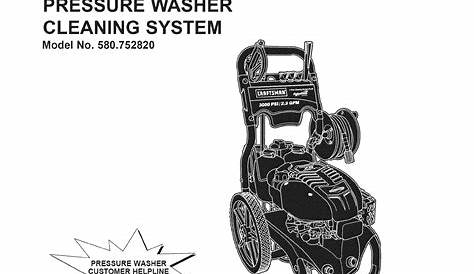 Craftsman 580752820 User Manual PRESSURE WASHER Manuals And Guides L0902473