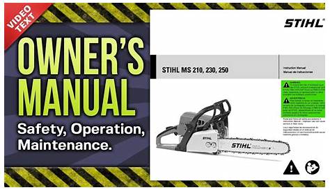 Owner's Manual: STIHL MS 210 230 250 Chain Saw - YouTube