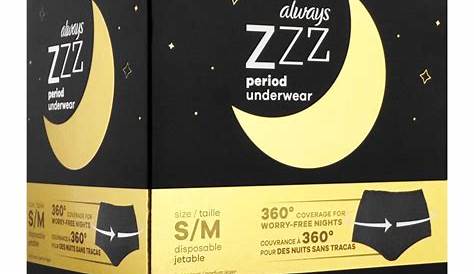 Order Always ZZZ Overnight Disposable Period Underwear, Size S/M, 7