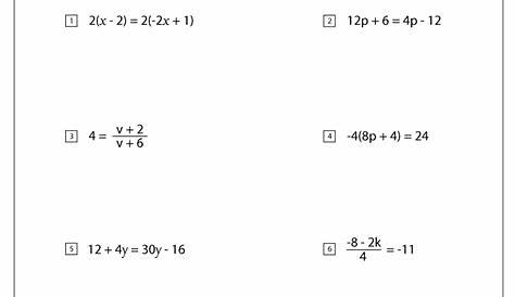 worksheets on solving multi step equation