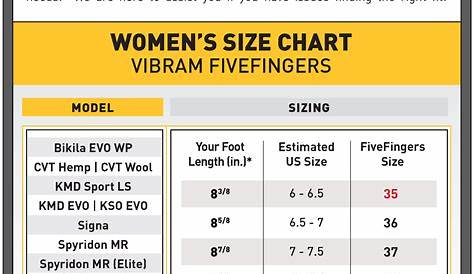 Women's Size Chart