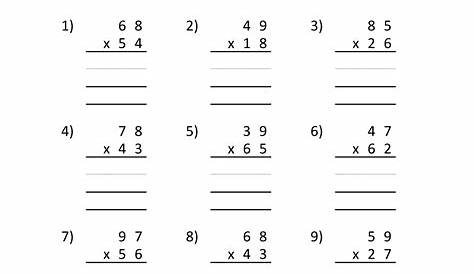 free printable multiplication worksheets 2 digits by 2 digits 3