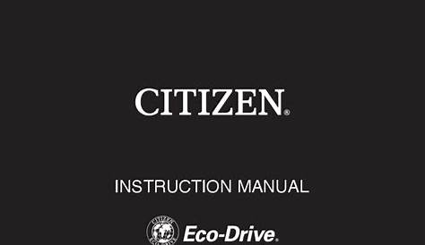 CITIZEN ECO-DRIVE INSTRUCTION MANUAL Pdf Download | ManualsLib