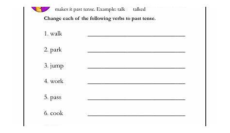 Ed Verb Worksheets For First Grade