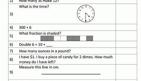 math tests for 2nd graders