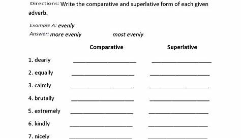 grade 3 comparative and superlative worksheet