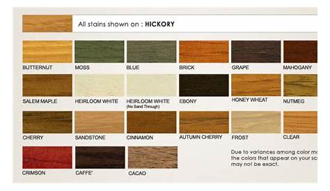 hickory stain color chart