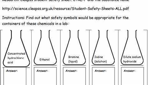 science hazard symbols worksheet