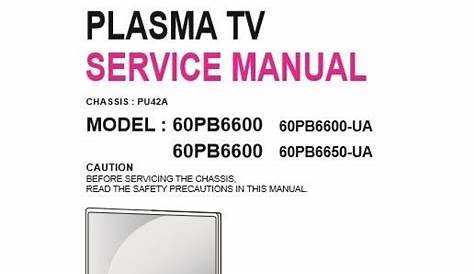 LG 60PB6600 UA Smart Plasma TV original Service Manual and