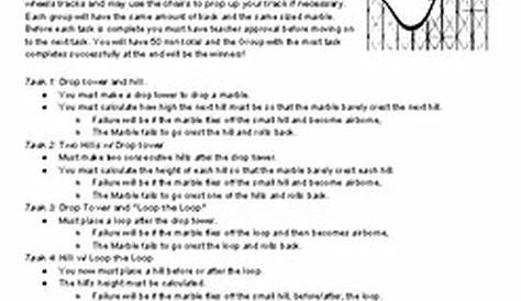 roller coaster calculation worksheets answers