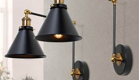 Longshore Tides Black Plug-In Industrial Swing Arm Wall Sconce For