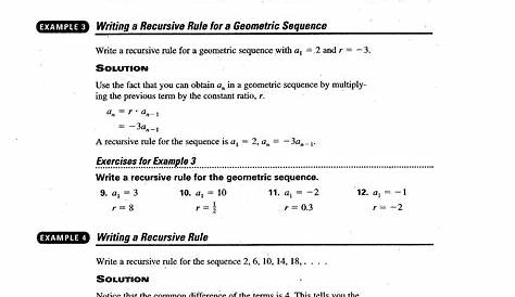 geometric sequences worksheet