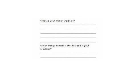 My Family Tradition worksheet | Family traditions, Writing assignments