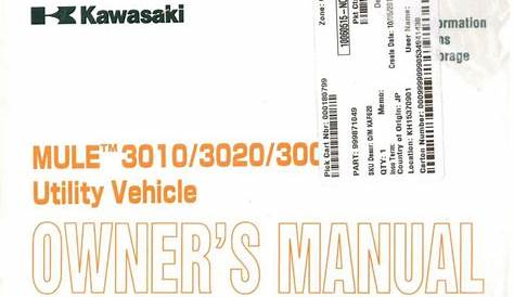2002 Kawasaki KAF620 Mule 3000 3010 3020 Owners Manual