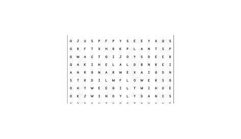 the printable spring word search is shown in black and white with an