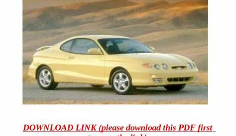 Hyundai coupe tiburon service & repair manual 1999, 2000, 2001, 2002