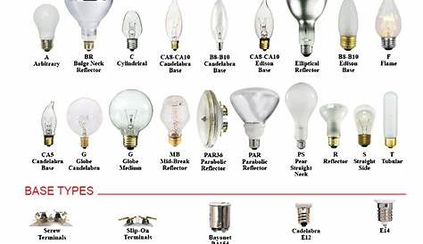 Light Bulb Sizes Chart