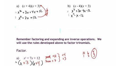 Factoring X2 Bx C Worksheet Answers - Promotiontablecovers