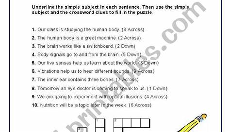 simple subjects worksheets