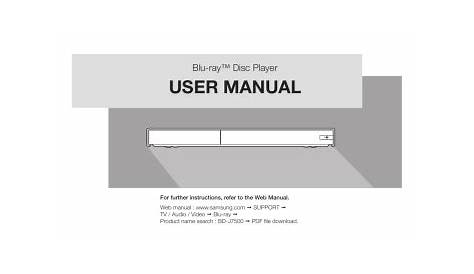 Samsung Blu-ray Player BD-J7500 Quick start guide | Manualzz
