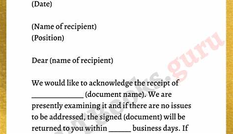 Acknowledgement Letter Format, Samples | How to write an