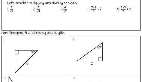 special triangles worksheet answers