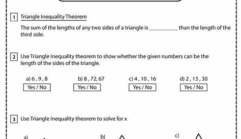 Triangle Inequality Theorem Worksheets - Printable Word Searches