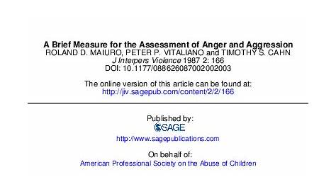 questionnaire on anger management