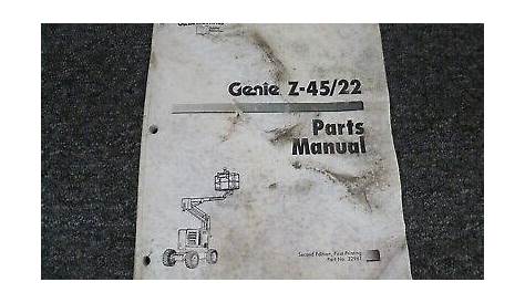 Genie Z45/22 Articulating Rough Terrain Boom Aerial Lift Parts Catalog
