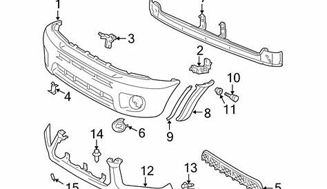 Toyota RAV4 Bumper Extension (Front, Lower). 2001-03, silver. 2004-05