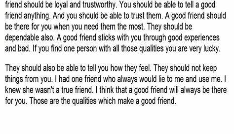 paragraph on friend