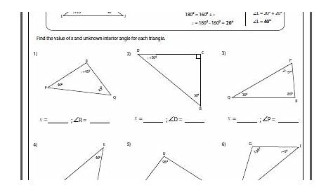 Angles In A Triangle Worksheet Corbettmaths