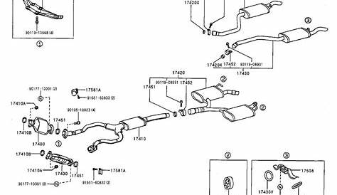 Lexus LS 400 Pipe assembly, exhaust, tail. Engine - 1744050100 | Bell