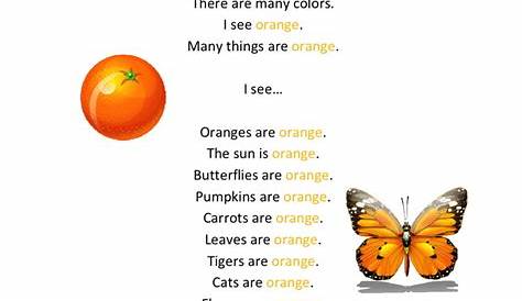 Reading Comprehension Worksheet - Things That Are Orange