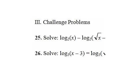 logarithm questions with answers